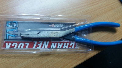 PLIERS LONG NOSE FLAT END 200MM C/LOCK