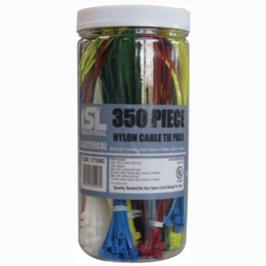 CABLE TIE ASST NYLON COLOURED 350PC
