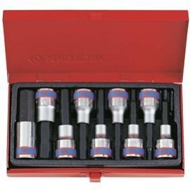 SOCKET BIT SET HEX 1/2DR 9PC KT