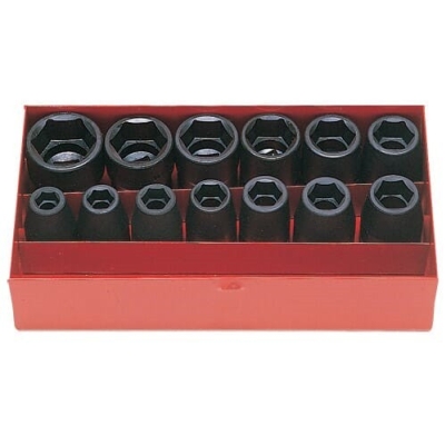 SOCKET SET IMPACT 1/2DR 3/8-1.1/8" 12PC