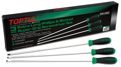 SCREWDRIVER SET EXTRA LONG 3PC T/TUL