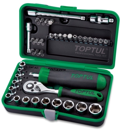 SOCKET & BIT SET 1/4DR 41PC