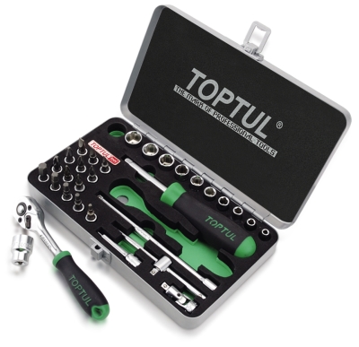 SOCKET & BIT SET 1/4DR MET 31PC