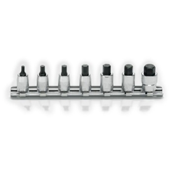SOCKET SET RAIL 1/4DR 3-10MM 7PC