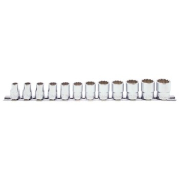 SOCKET SET RAIL 3/8DR 8-19MM 12PT 12PC