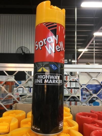 PAINT LINEMARKER YELLOW 600ML S/WELL