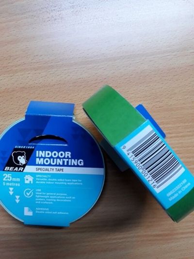 TAPE FOAM 25MM 5MT D/SIDED