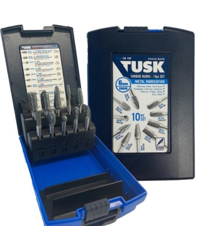 BIT SET CARBIDE BURR 10PC TUSK