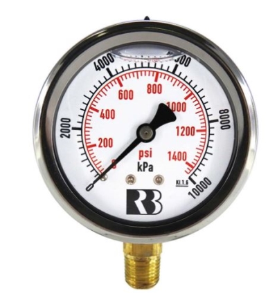 P GAUGE 63MM  0-10000KPA RE BSP L/FILL