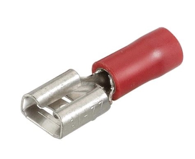 TERMINAL BLADE FEMALE RED 6.3MM PK18
