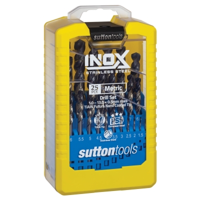 DRILL SET 1-13MM 0.5MM RISE INOX 25PC