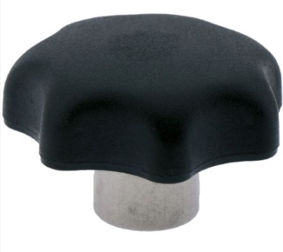 KNOB STAR & SS BUSH M6 32mm DIA
