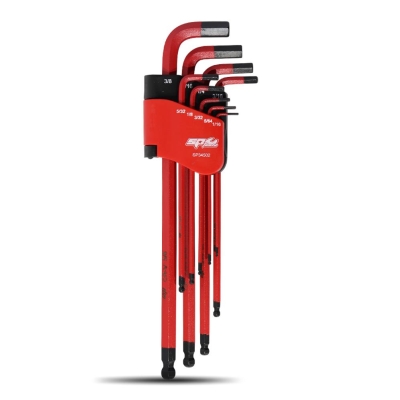 KEY SET 9PC SAE BALL DRIVE HEX RED