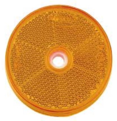 REFLECTOR ROUND AMBER 60MM PK2