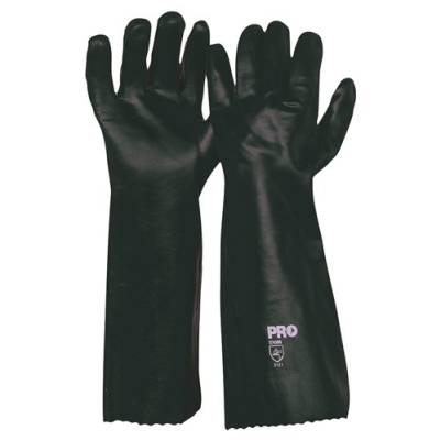 GLOVES PVC DBL/DIPPED 45CM GRN PR