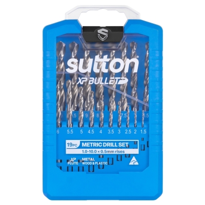 DRILL SET 1-10MM X 0.5MM HSS 19PC XP BULLET