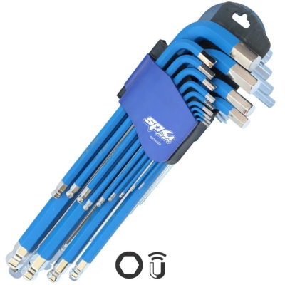 KEY SET 13PC METRIC JUMBO BALL DRIVE HEX BLUE