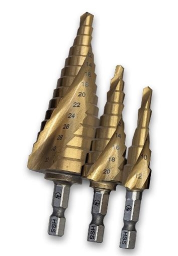 STEP DRILL SET 3PC