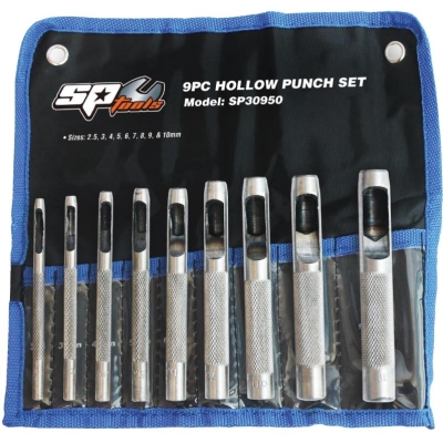 PUNCH SET HOLLOW 2.5-10MM 9PC SPTOOLS