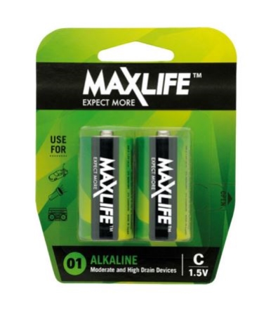 BATTERY C ALKALINE MAXLIFE PK12