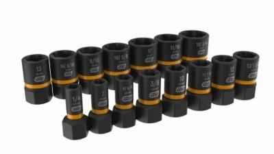 SOCKET SET 1/4 & 3/8DR IMPACT EXTRACTION 15PC