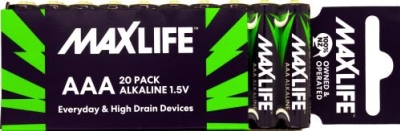 BATTERY AAA MAXLIFE PK20