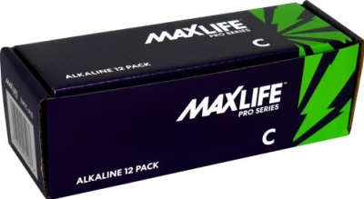 BATTERY C ALKALINE MAXLIFE PK12